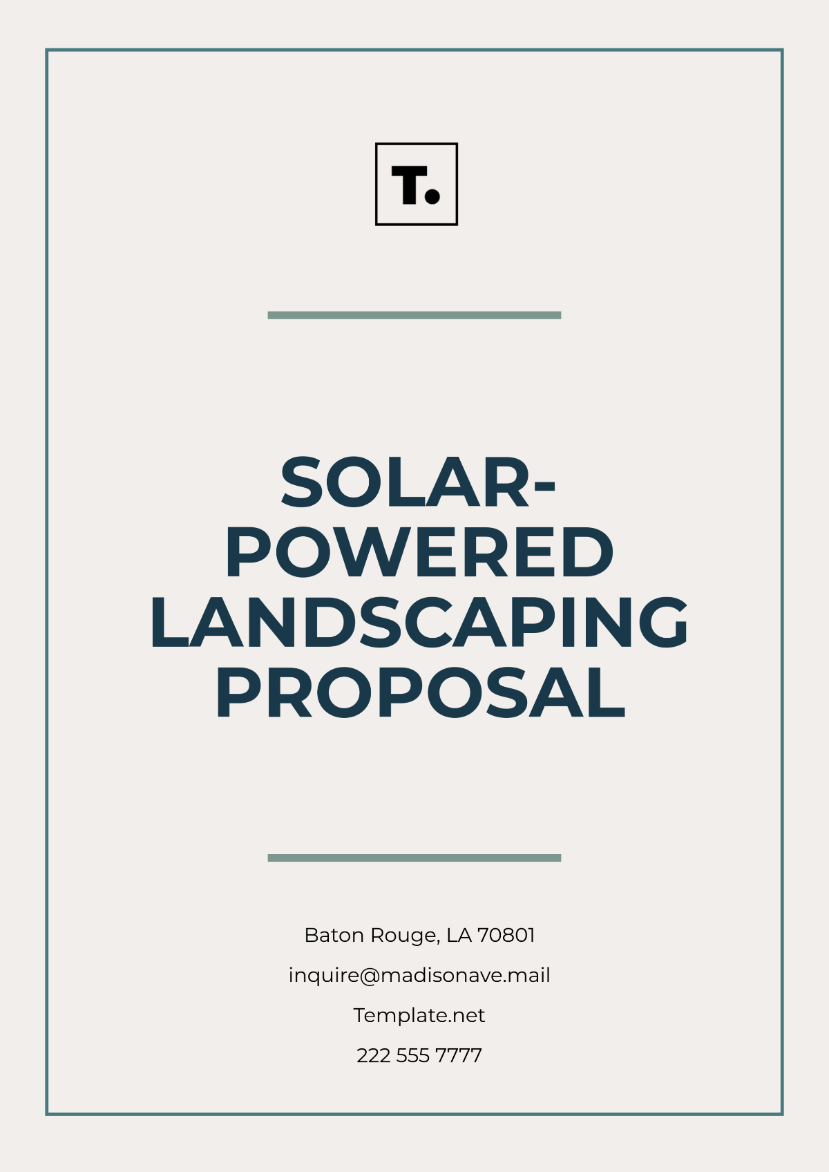 Solar-Powered Landscaping Proposal Template - Edit Online & Download