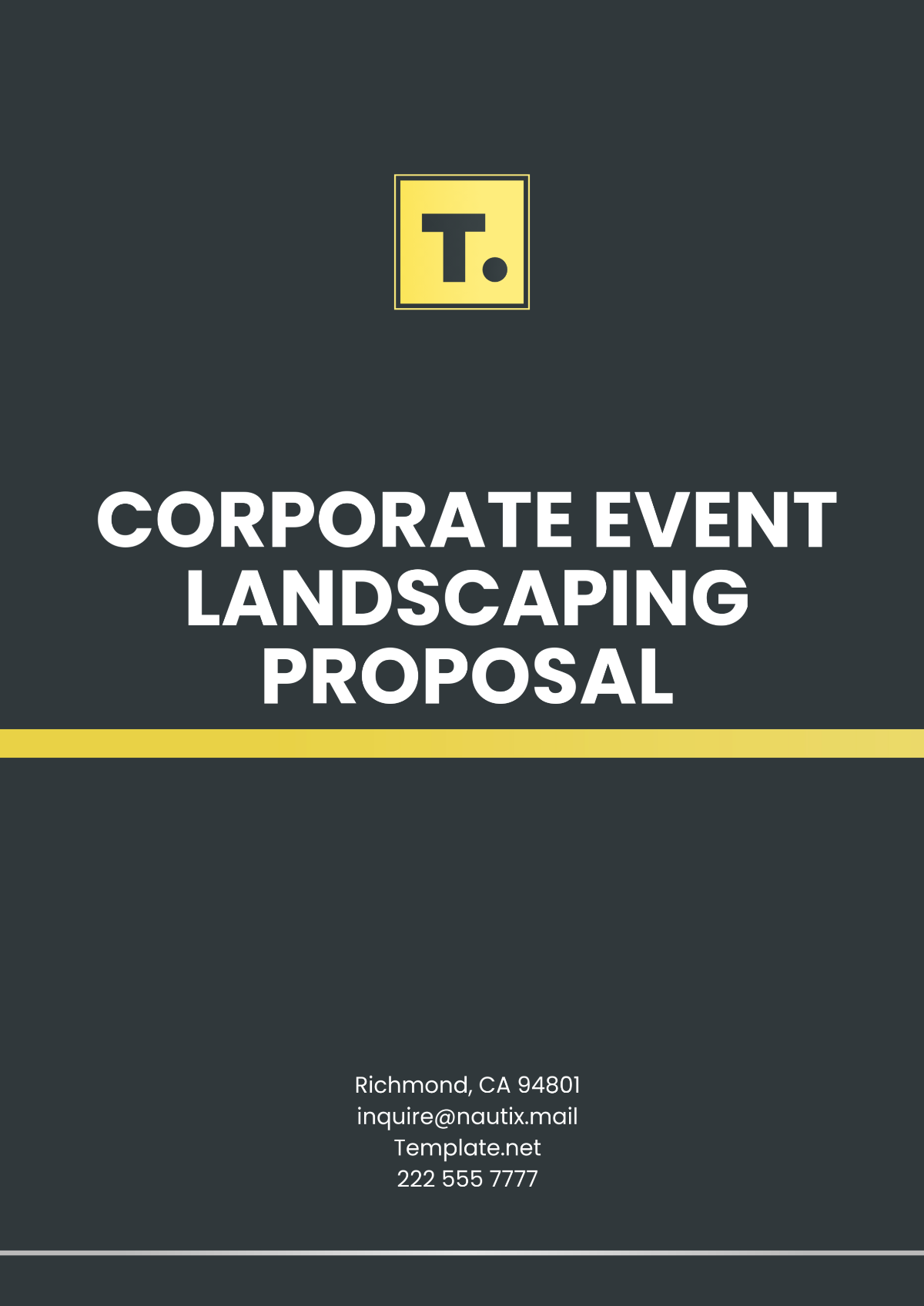 Corporate Event Landscaping Proposal Template - Edit Online & Download