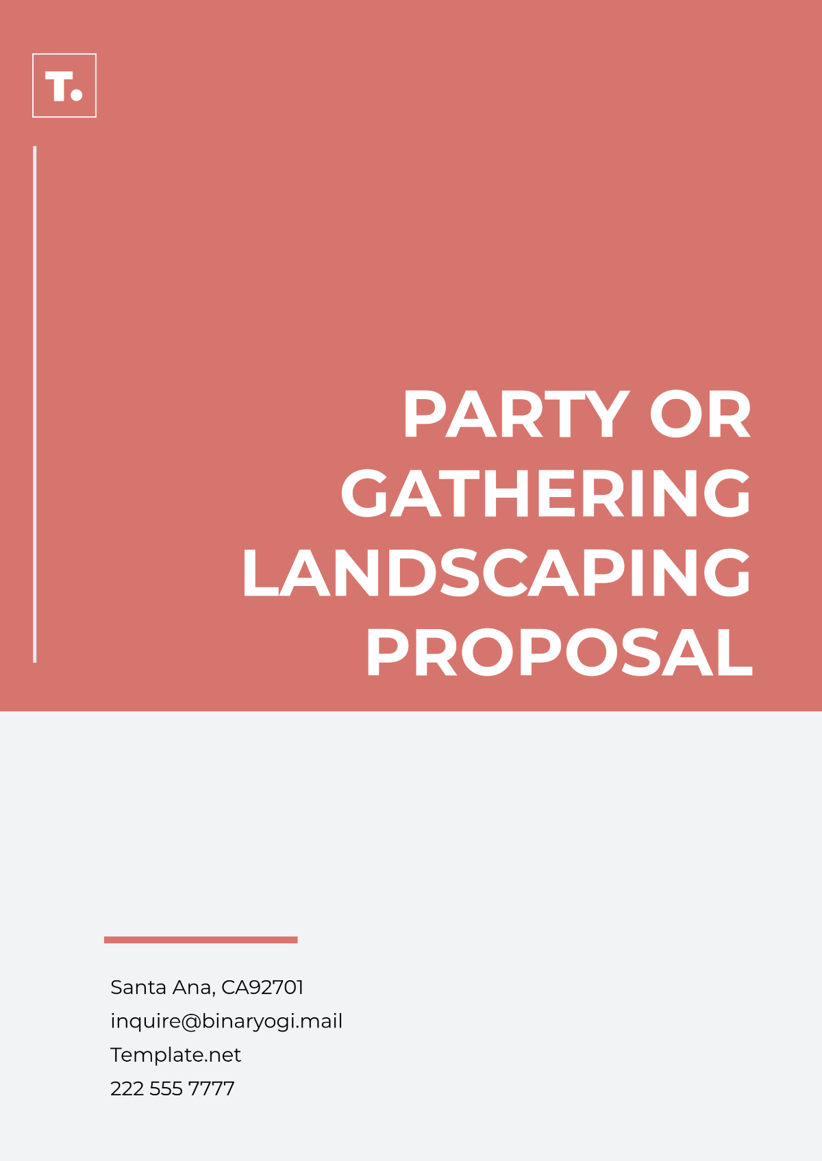 Party or Gathering Landscaping Proposal Template - Edit Online & Download