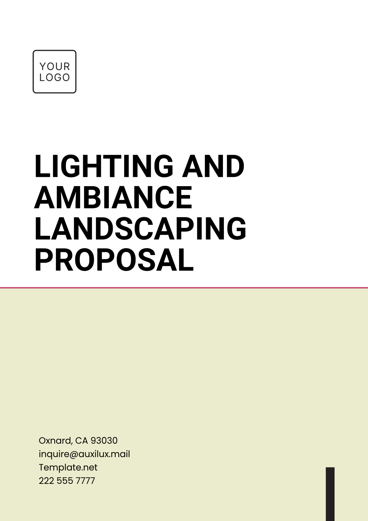 Lighting and Ambiance Landscaping Proposal Template - Edit Online & Download