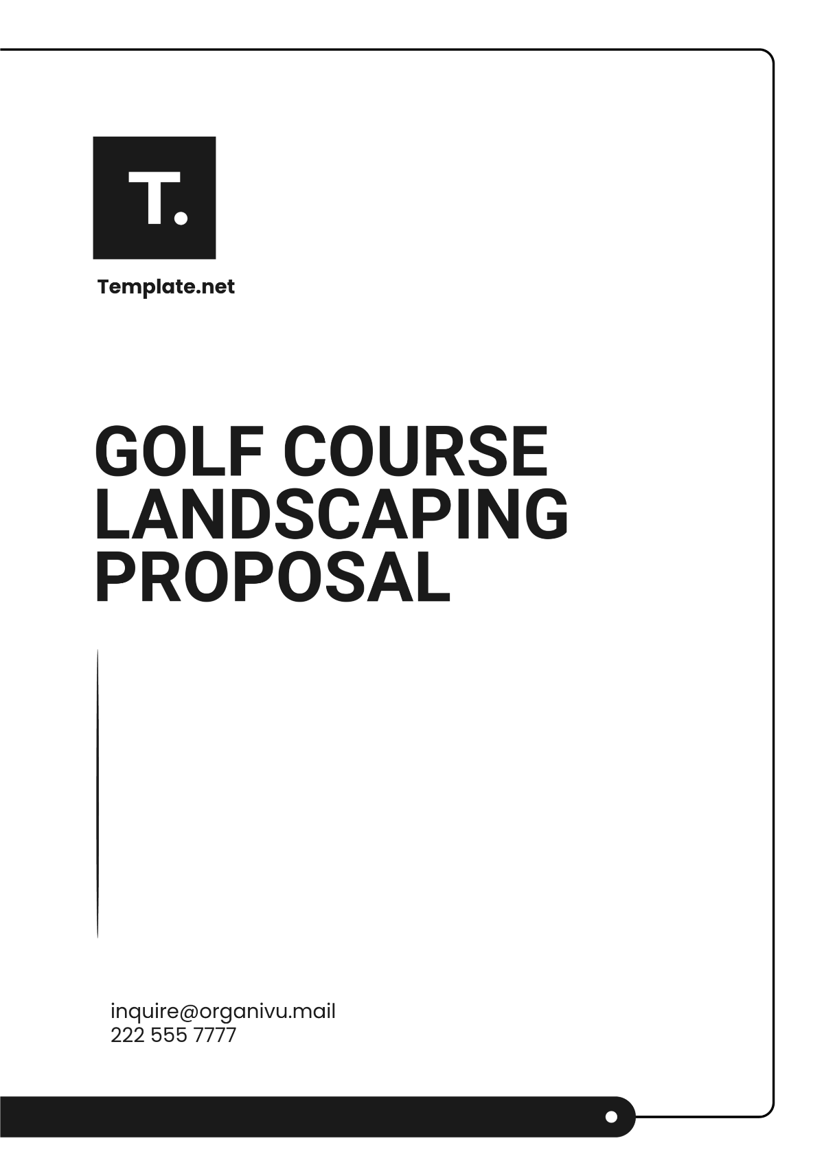 Golf Course Landscaping Proposal Template - Edit Online & Download