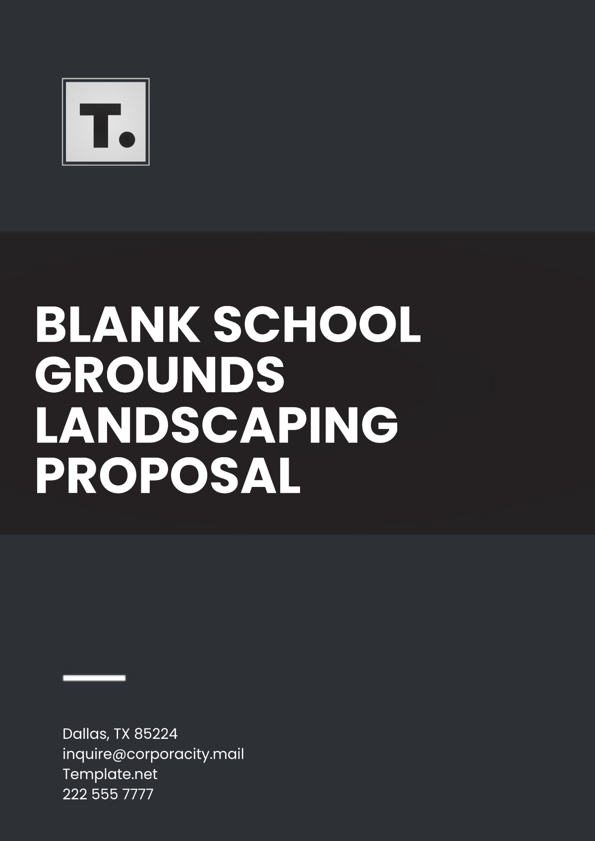 Blank School Grounds Landscaping Proposal Template - Edit Online & Download