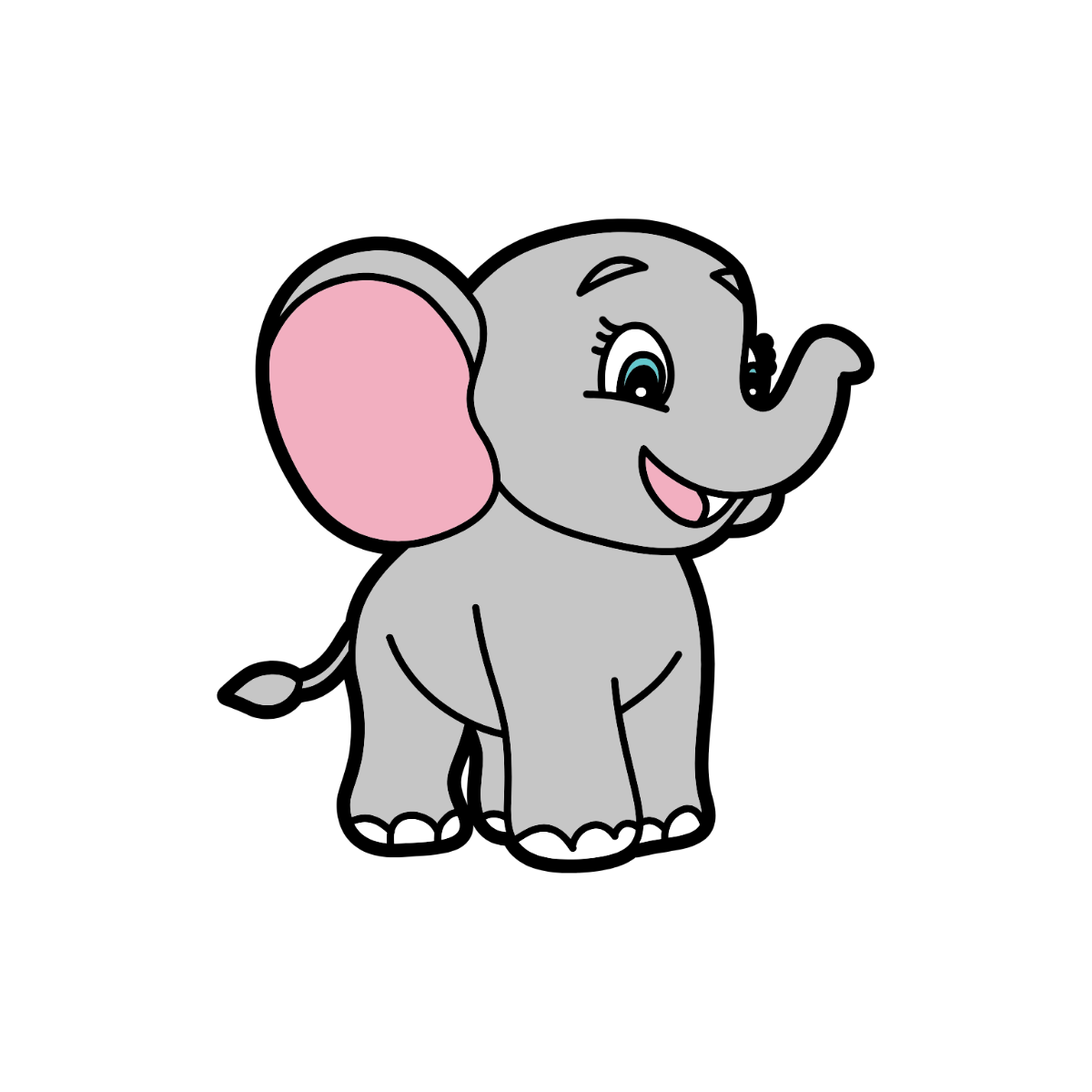 Free Cartoon Elephant Clipart Template - Edit Online & Download