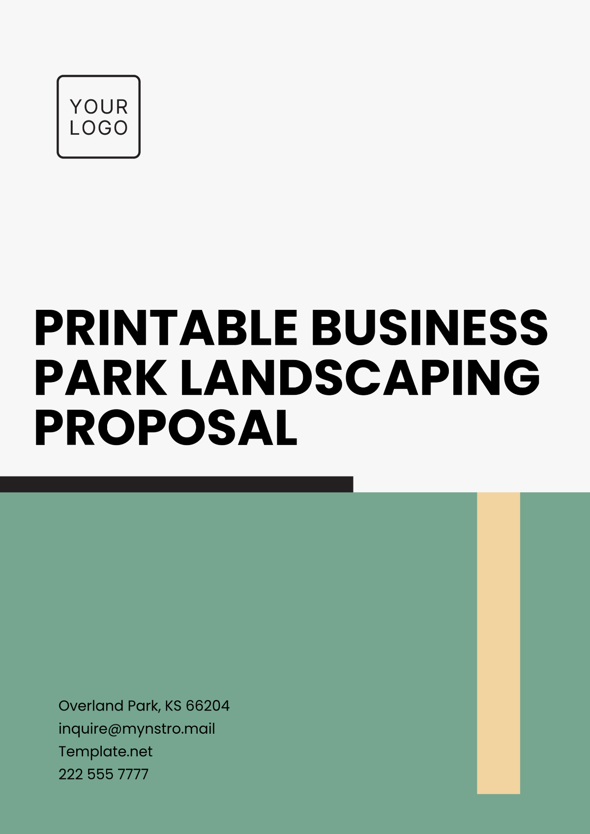 Printable Business Park Landscaping Proposal Template - Edit Online & Download