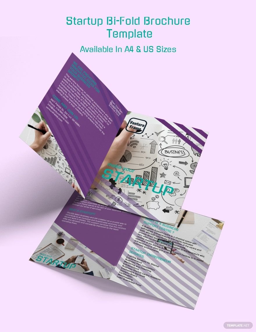 Startup Bi-Fold Brochure Template in Word, Google Docs, Illustrator, PSD, Apple Pages, Publisher, InDesign