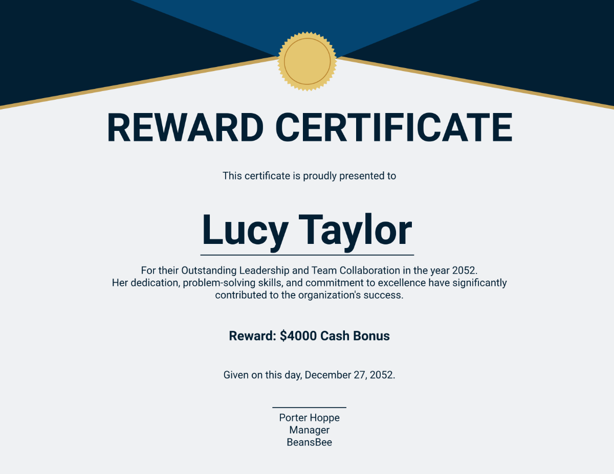 Free Reward Certificate Design Template - Edit Online & Download