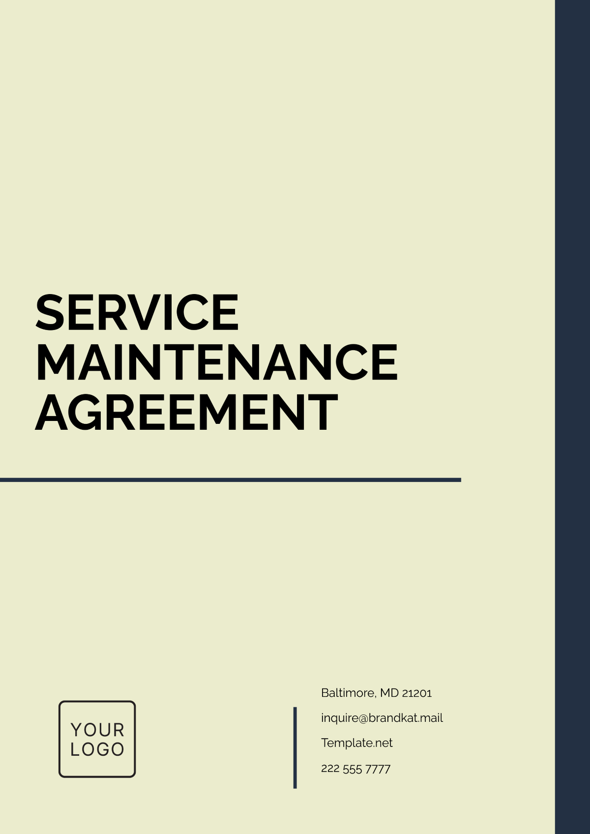 Service Maintenance Agreement Template - Edit Online & Download