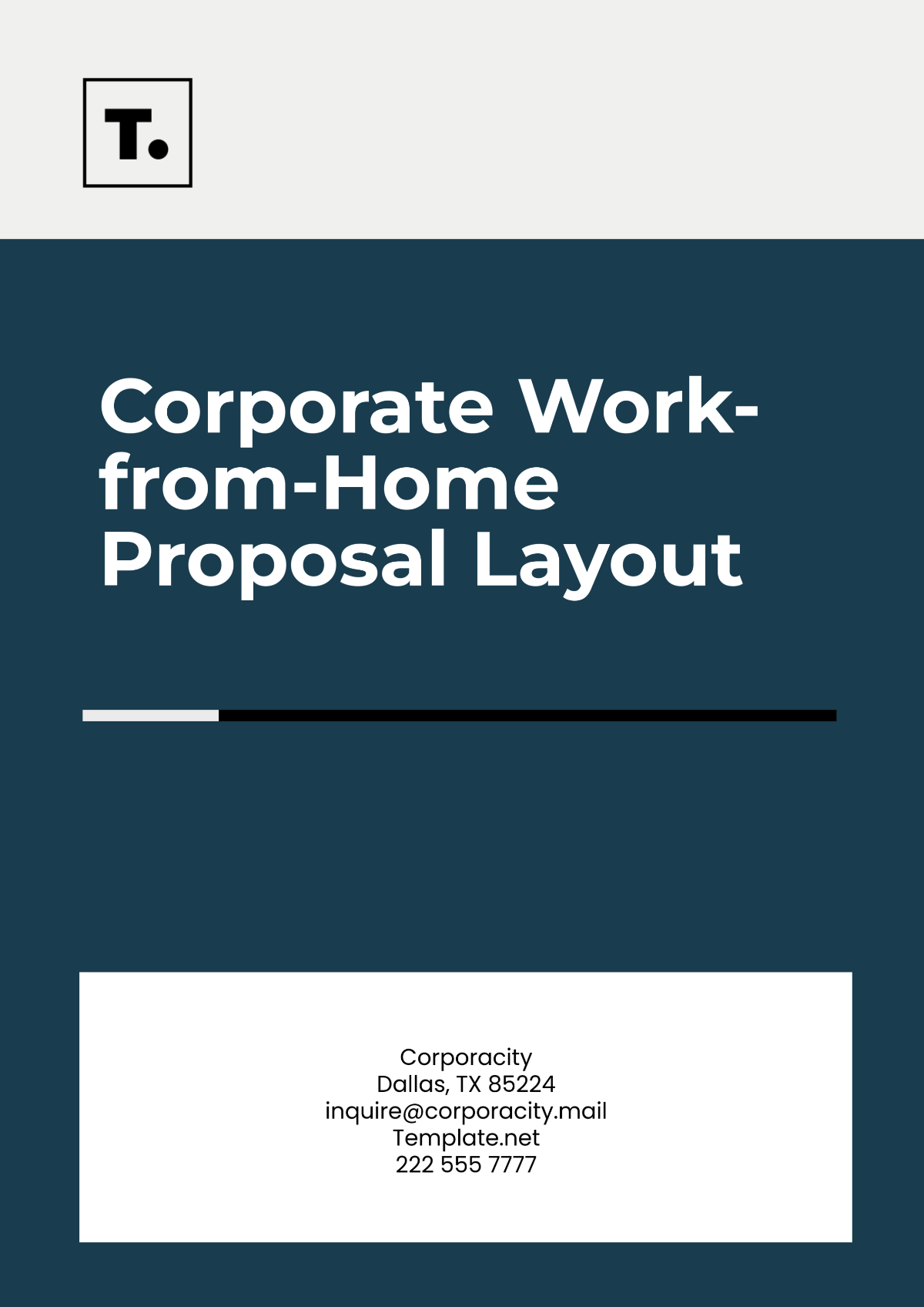 Corporate Work-from-Home Proposal Layout Template - Edit Online & Download