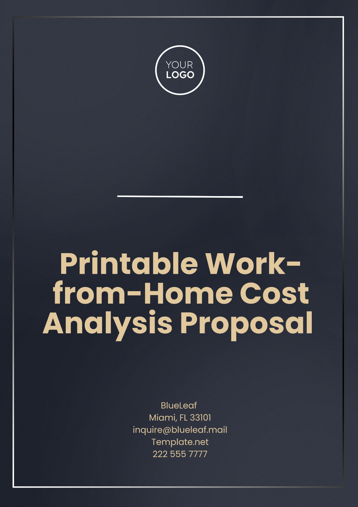 Printable Work-from-Home Cost Analysis Proposal Template - Edit Online & Download