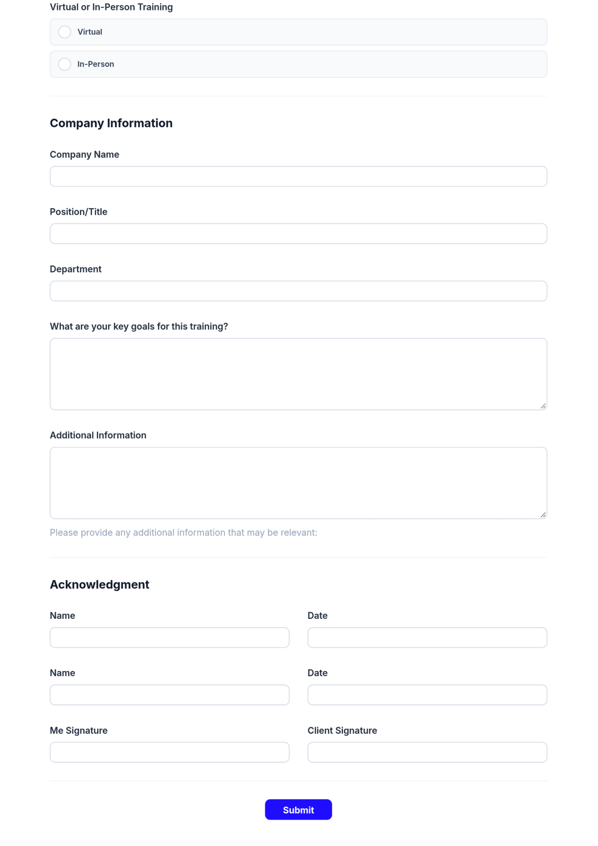 Free Compliance Audit Training Form Template & AI Maker