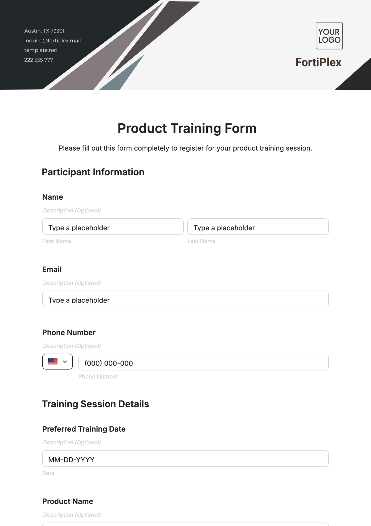 Product Training Form Template - Edit Online & Download