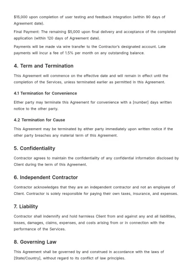 Free Contractor Service Agreement Template to Edit Online