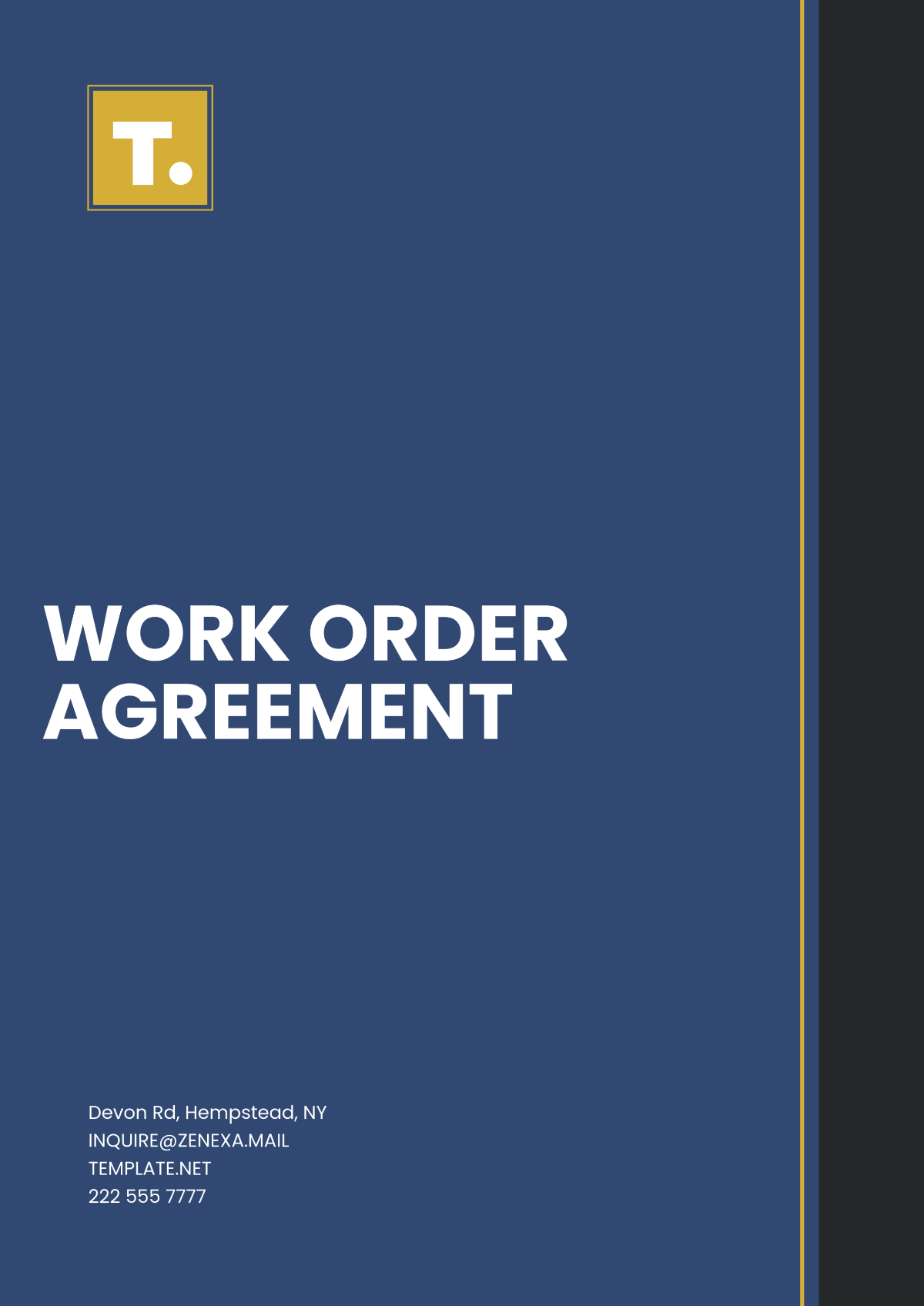 Free Work Order Agreement Template to Edit Online