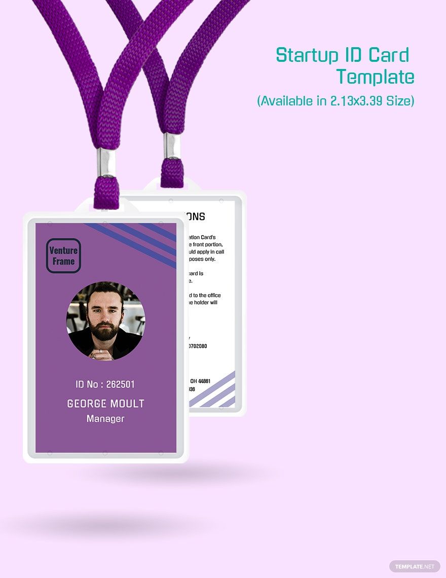 Startup ID Card Template