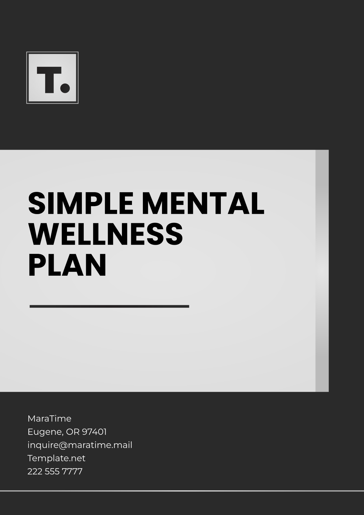 Simple Mental Wellness Plan Template - Edit Online & Download