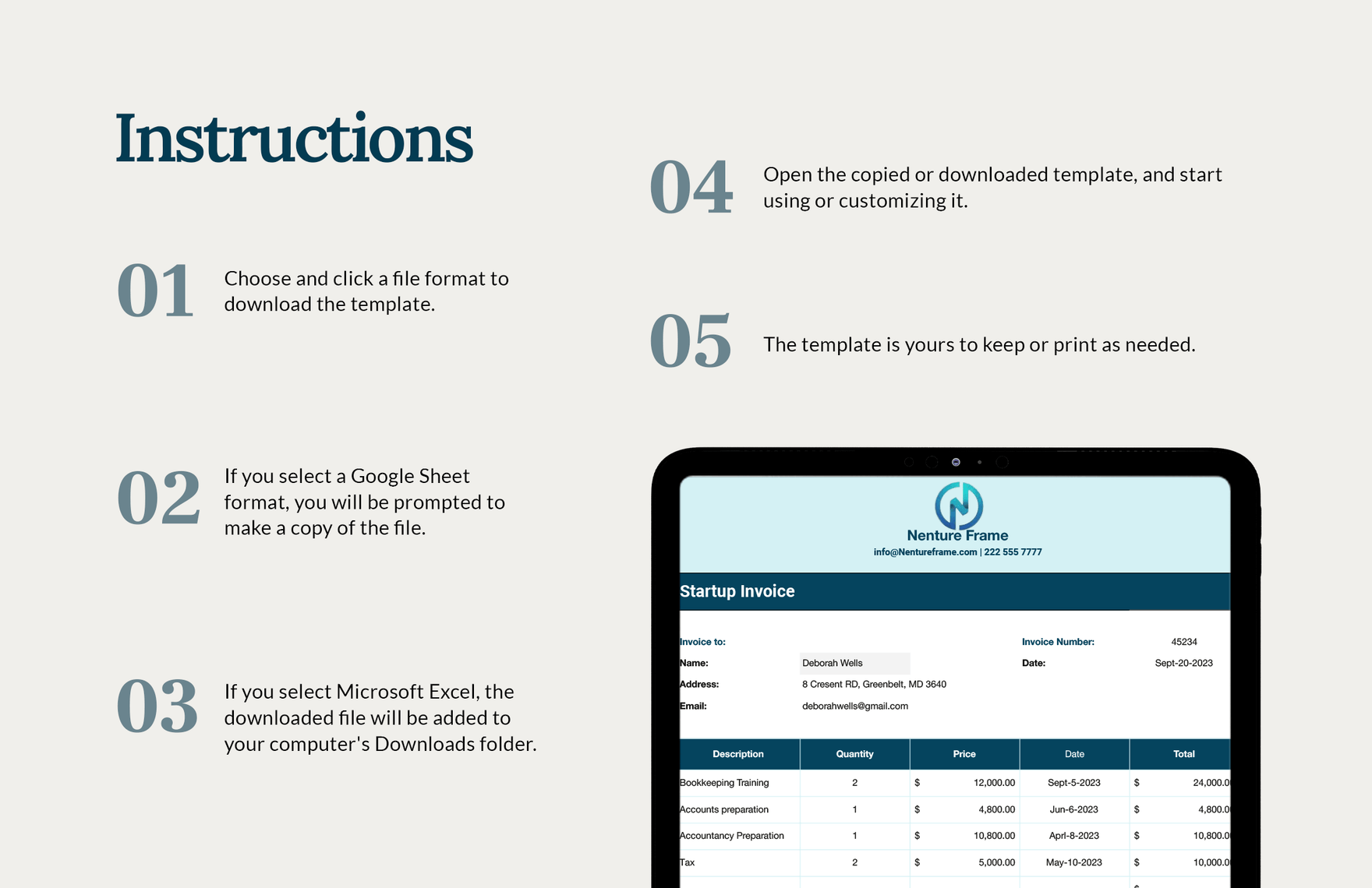 Startup Invoice Template