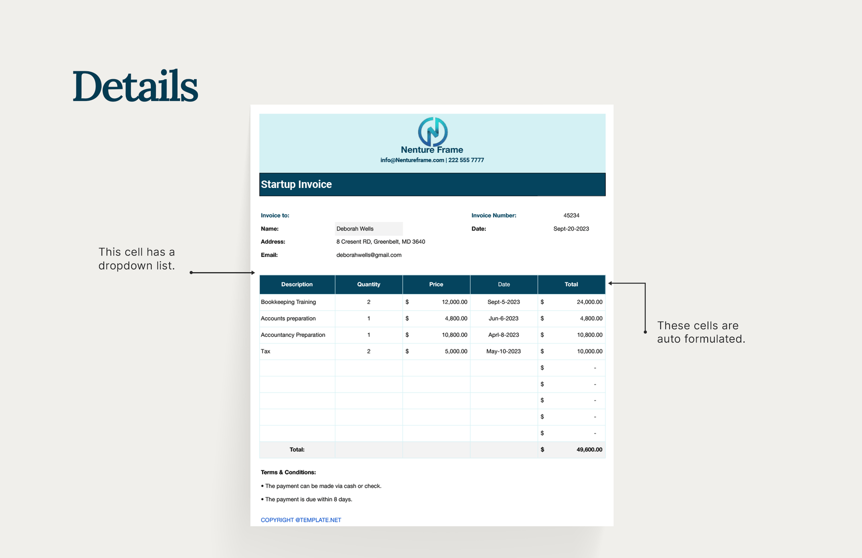 Startup Invoice Template