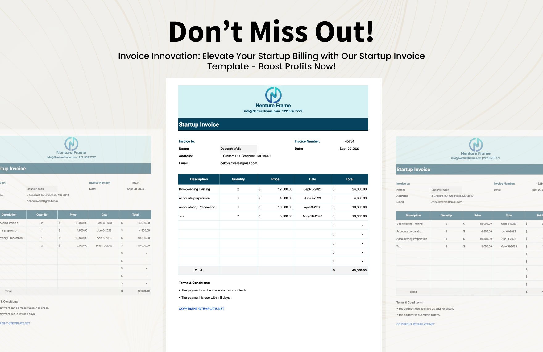 Startup Invoice Template