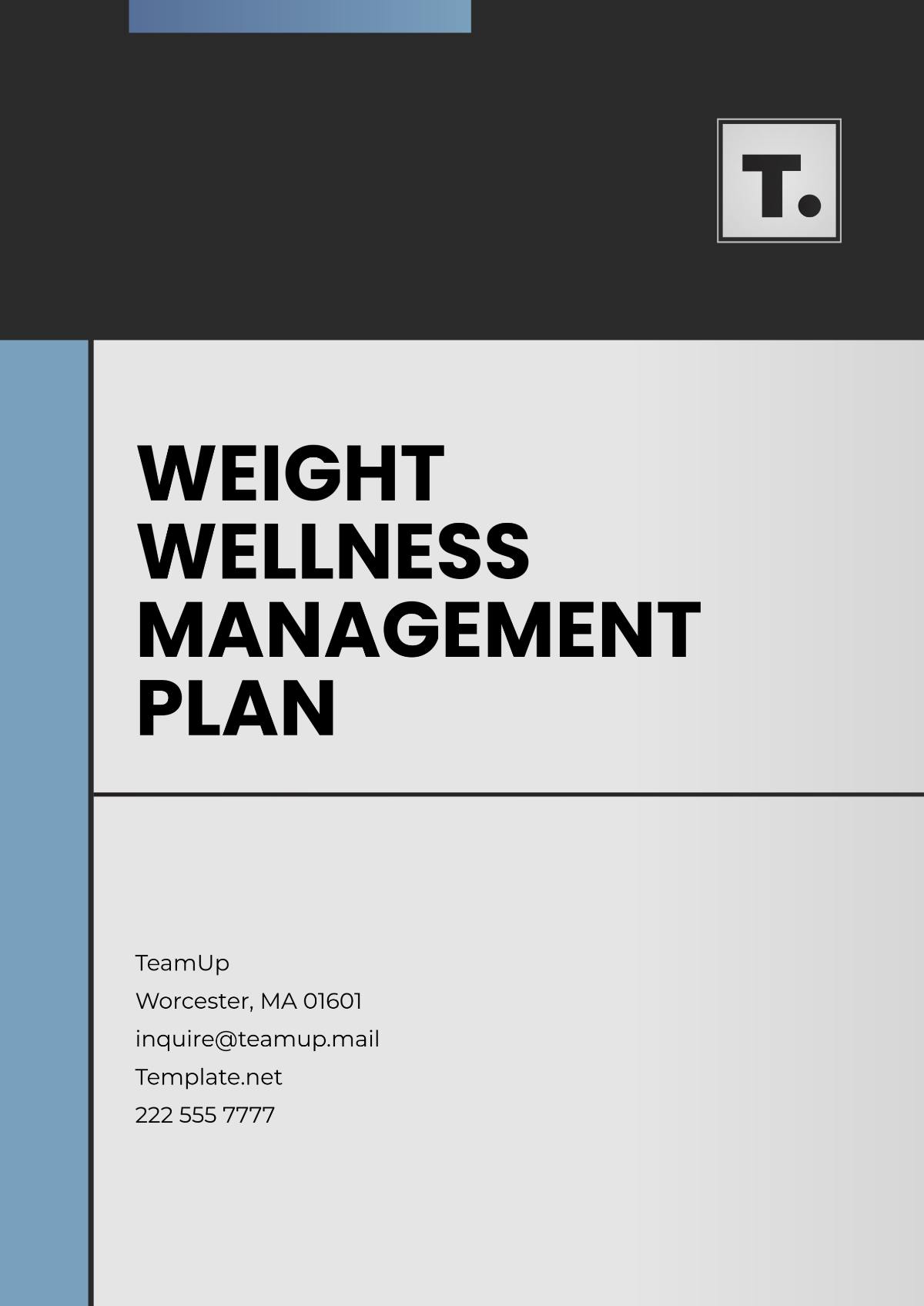 Weight Wellness Management Plan Template - Edit Online & Download