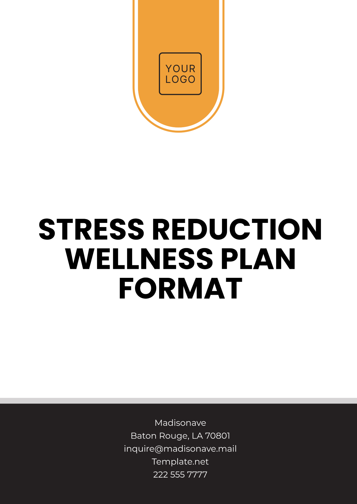 Stress Reduction Wellness Plan Format Template - Edit Online & Download