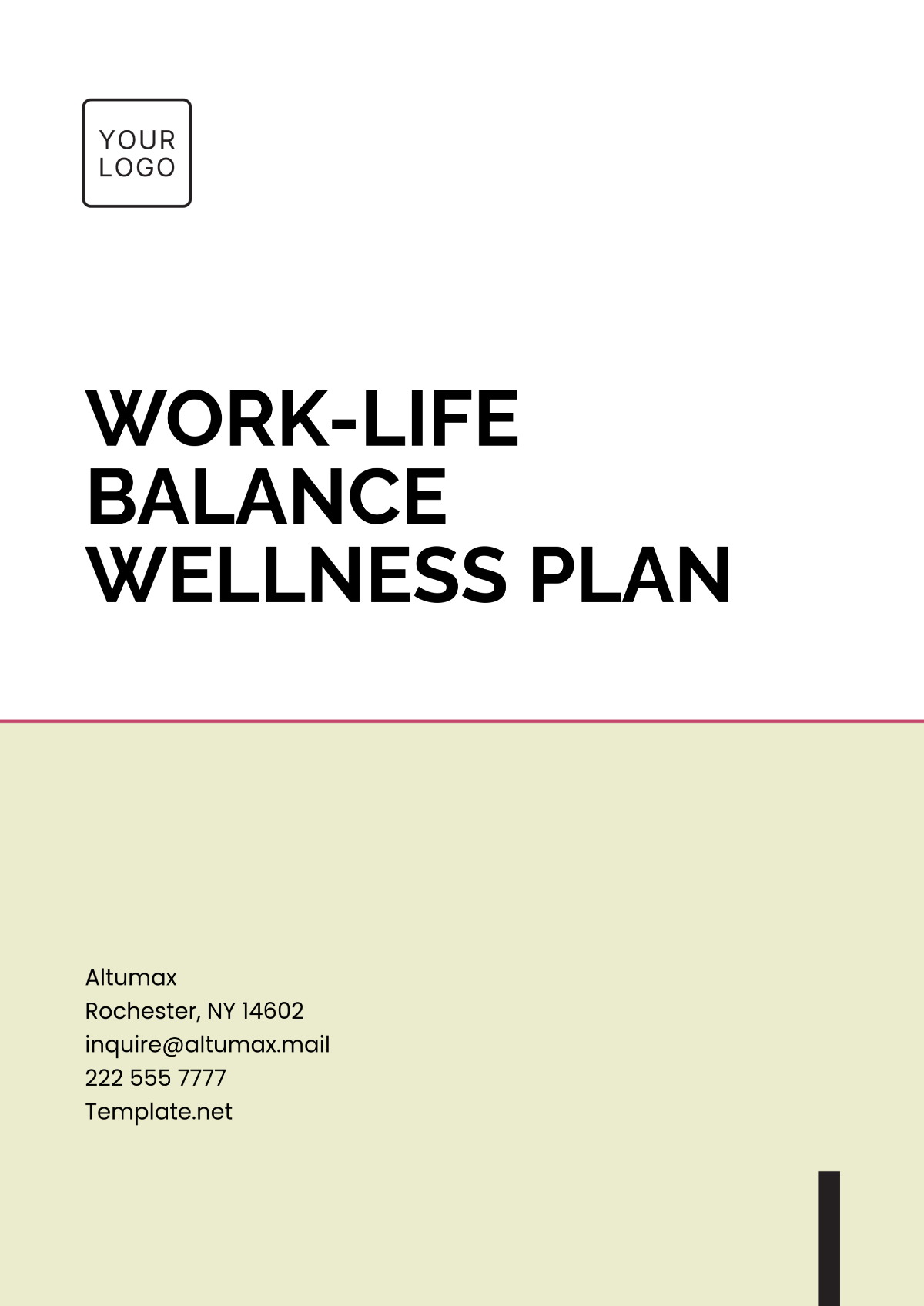 Work-Life Balance Wellness Plan Template - Edit Online & Download