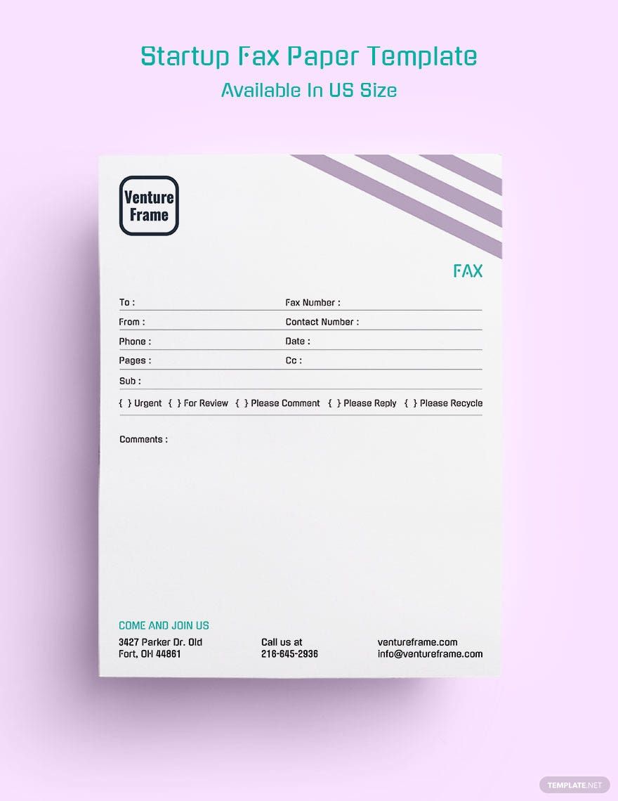 Startup Fax Paper Template