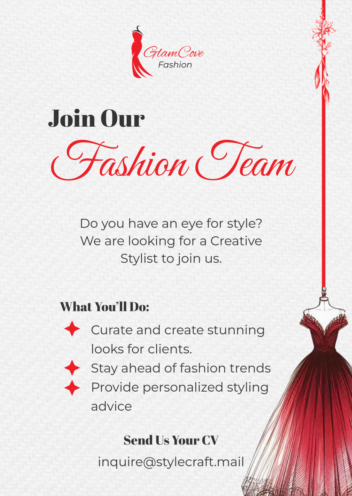 Free Fashion Job Ad Template - Edit Online & Download