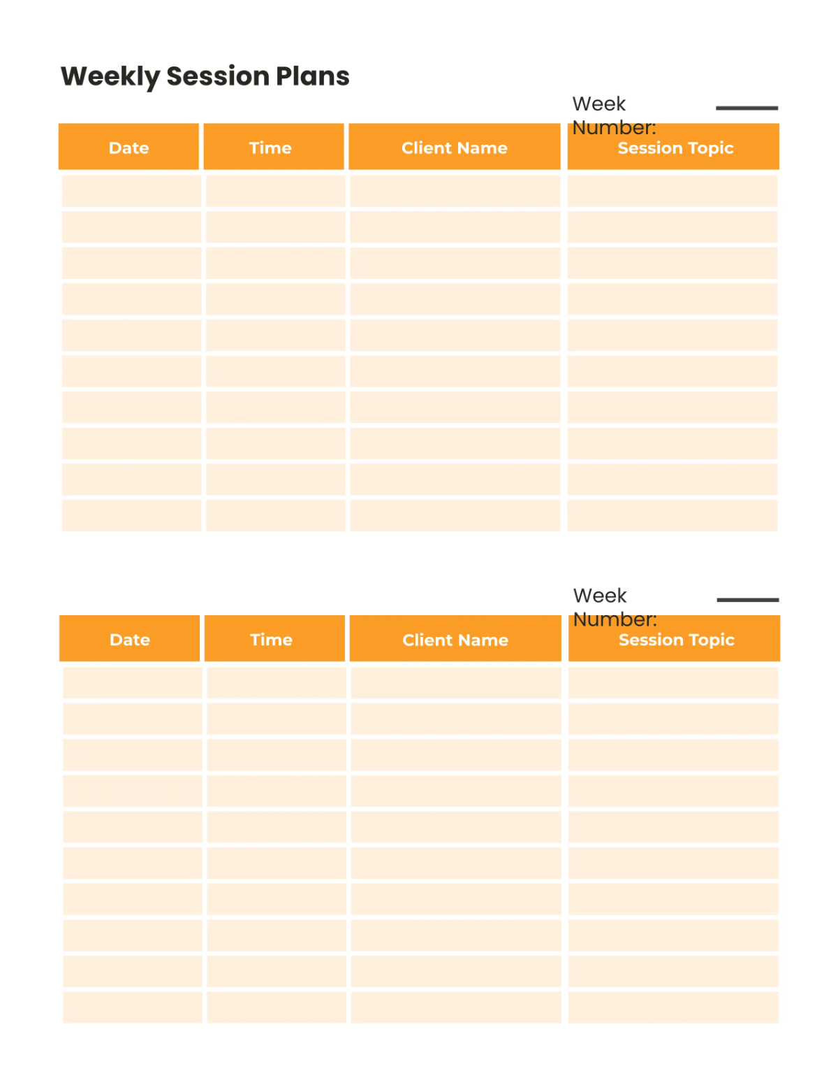 Free Coaching Session Planner Template to Edit Online