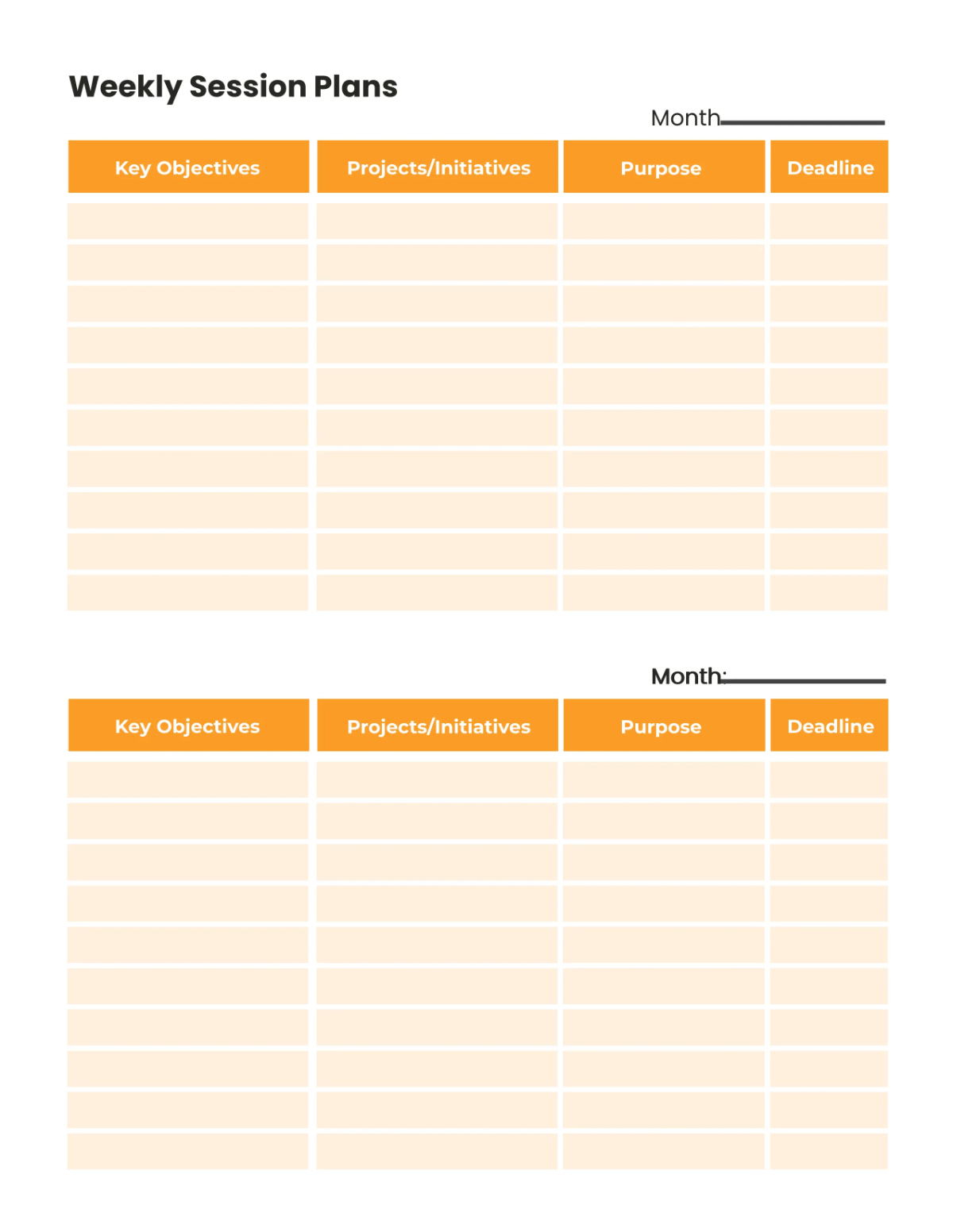Free Coaching Session Planner Template to Edit Online