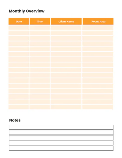 Free Coaching Session Planner Template to Edit Online