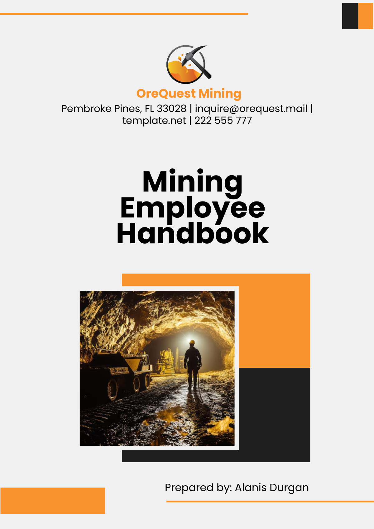 Mining Employee Handbook Template - Edit Online & Download