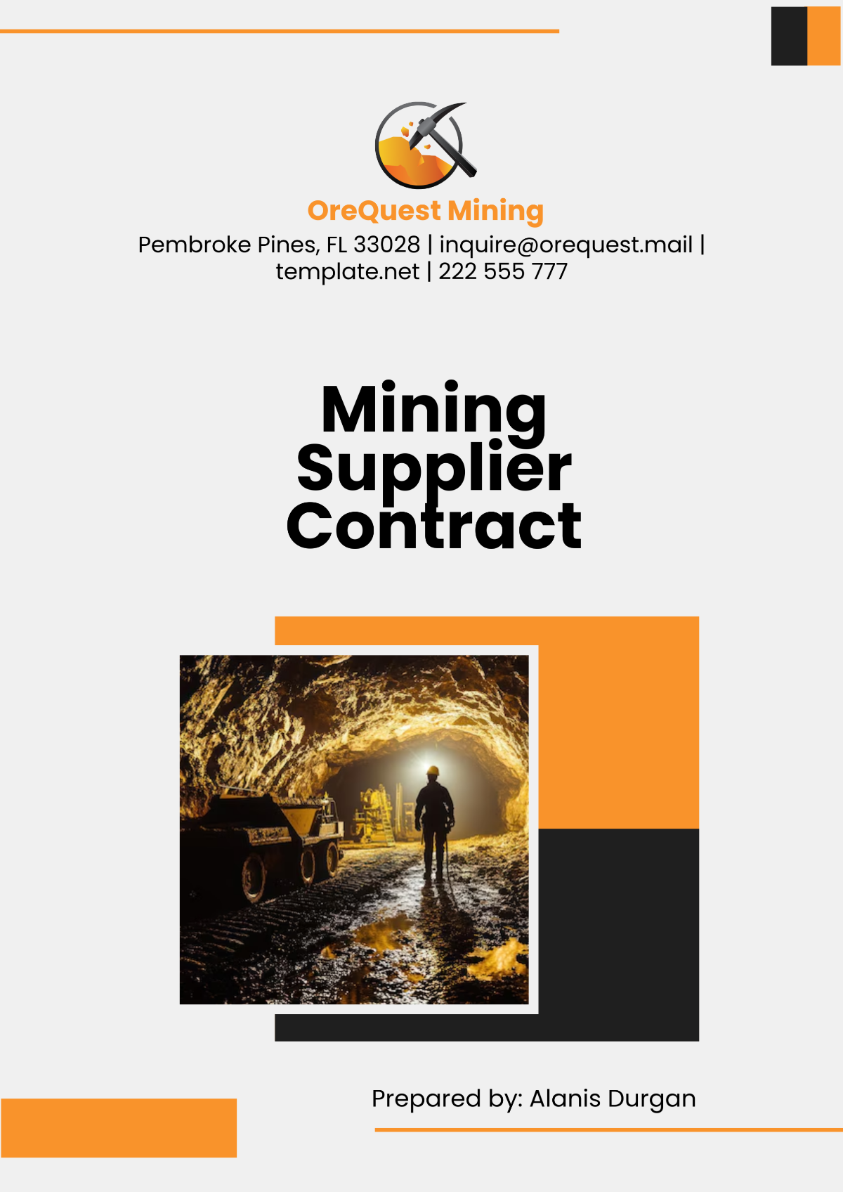 Mining Supplier Contract Template - Edit Online & Download