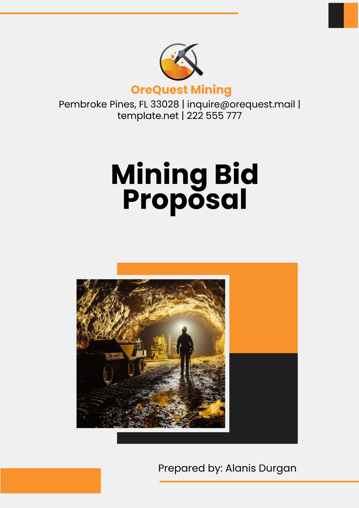 Mining Bid Proposal Template - Edit Online & Download