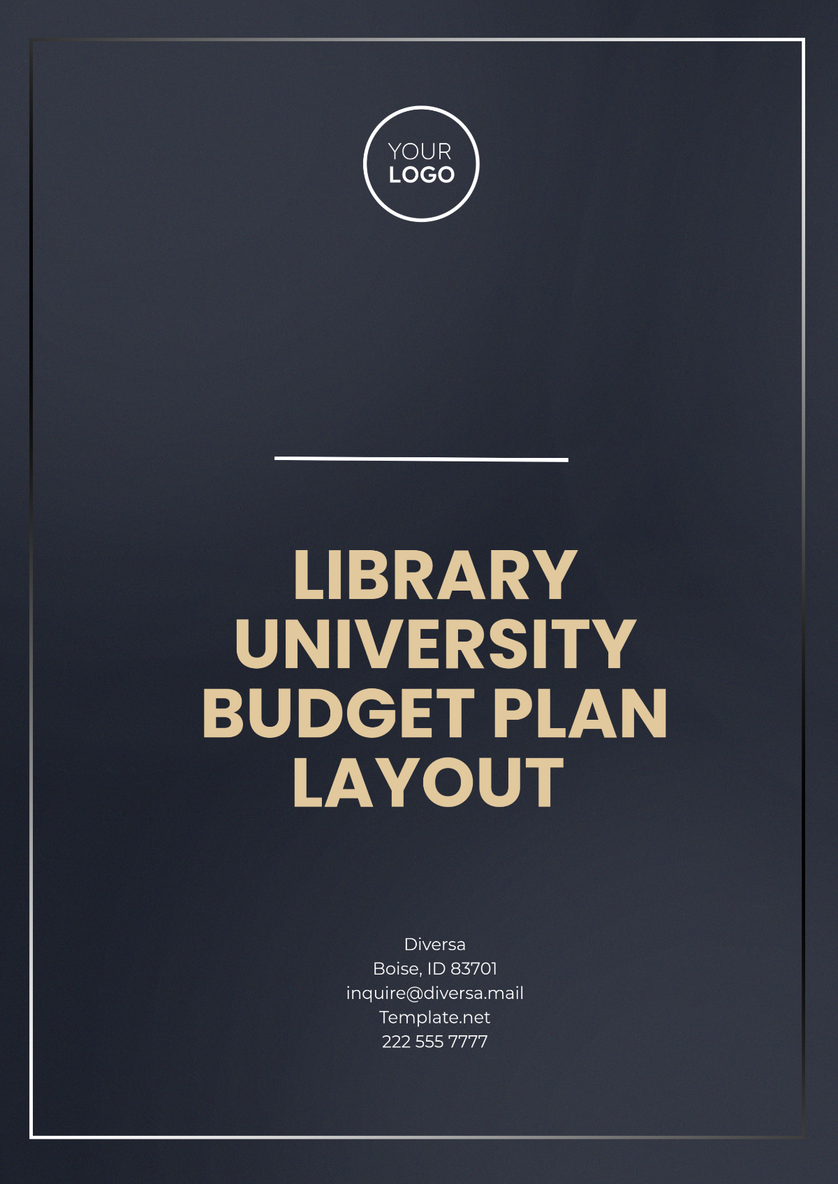 Library University Budget Plan Layout Template - Edit Online & Download