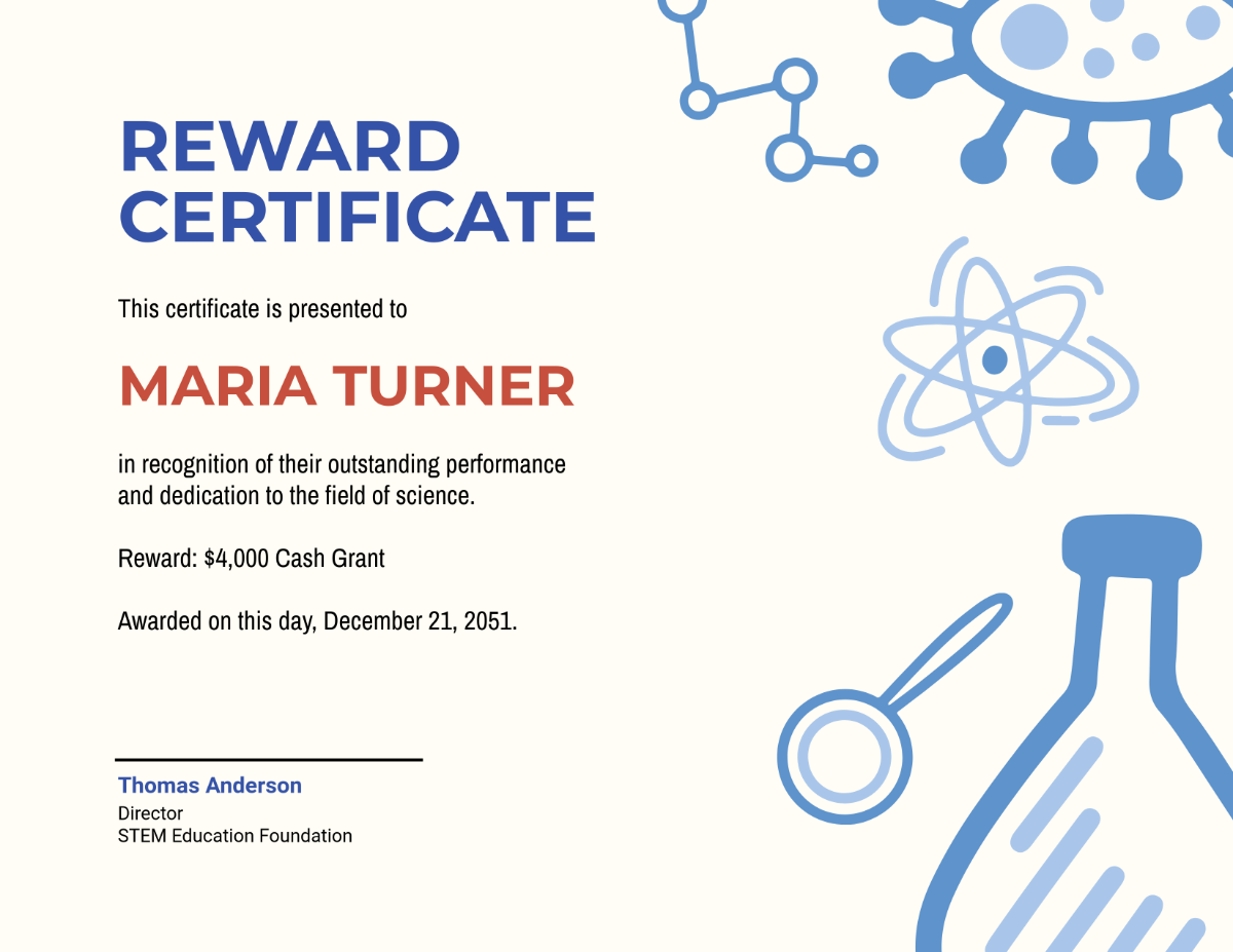 Science Reward Certificate Template - Edit Online & Download