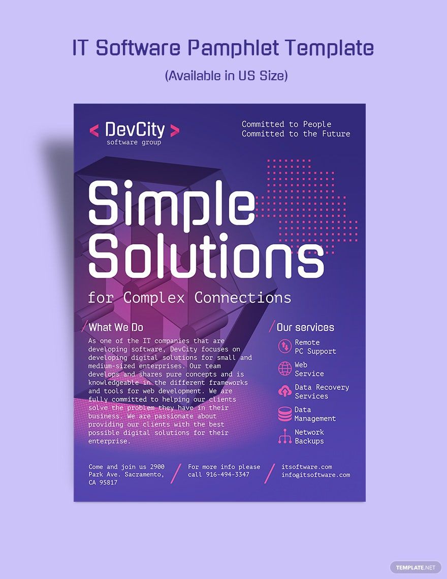 IT Software Pamphlet Template in InDesign, Illustrator, Photoshop, Word, Publisher - Download | Template.net