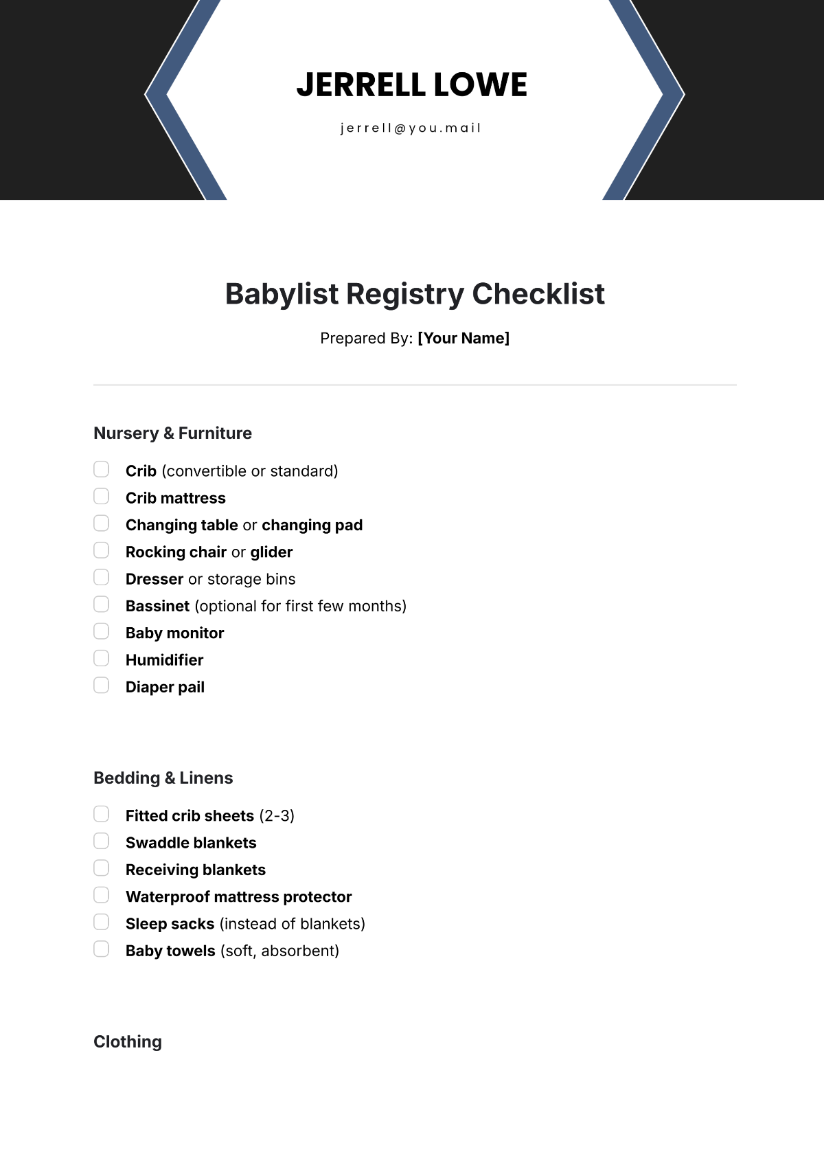 Babylist Registry Checklist Template - Edit Online & Download