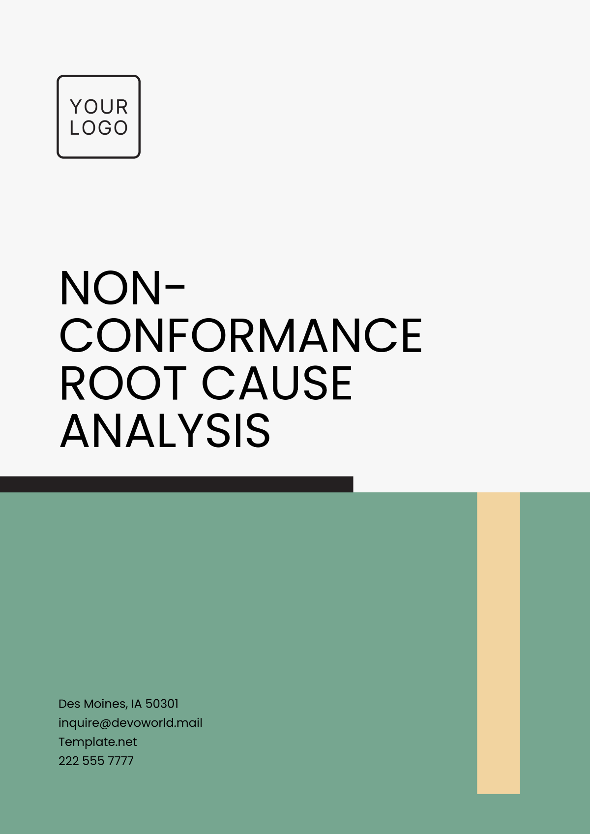 Non-Conformance Root Cause Analysis Template - Edit Online & Download