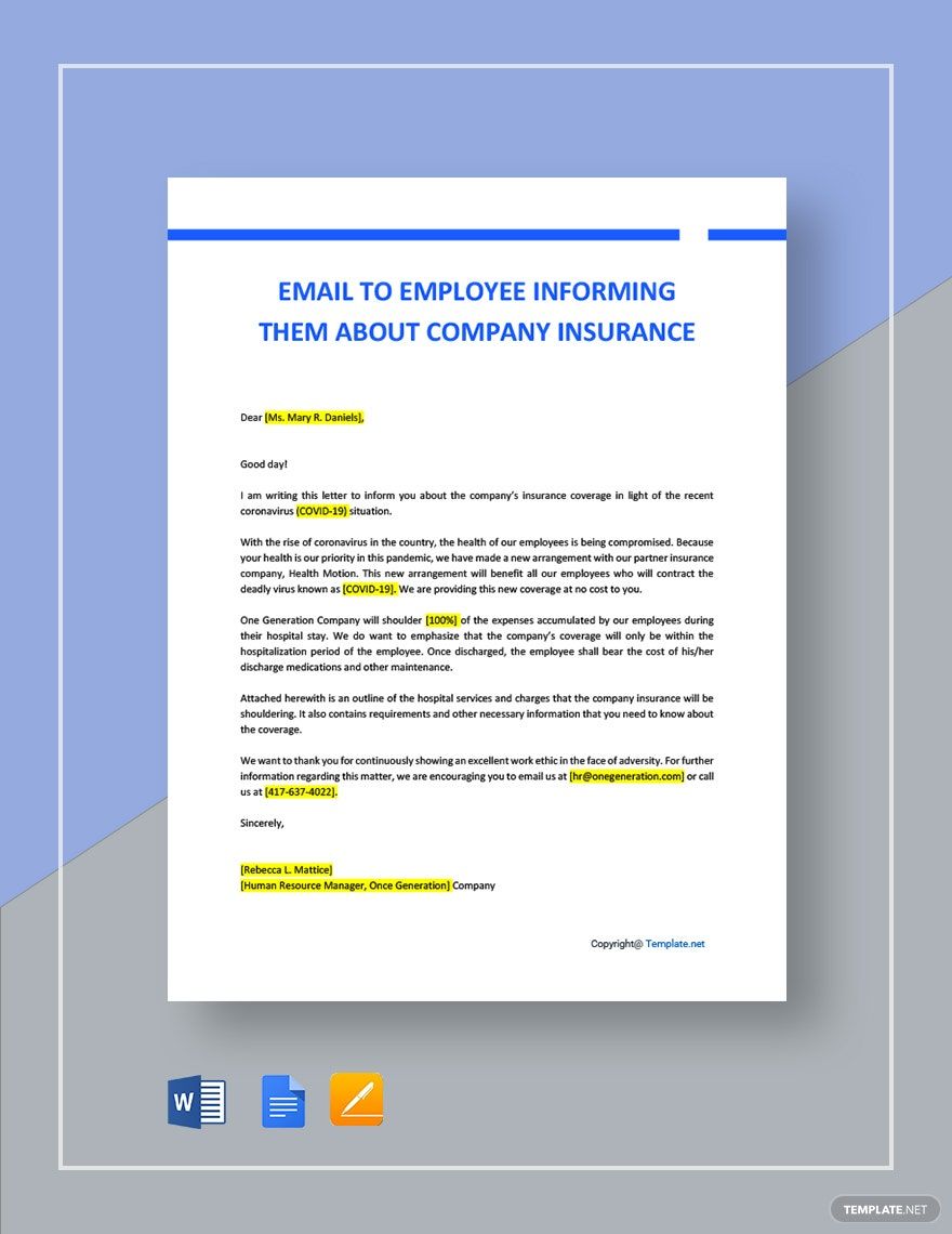 email-to-employee-informing-them-about-company-insurance-covering-covid