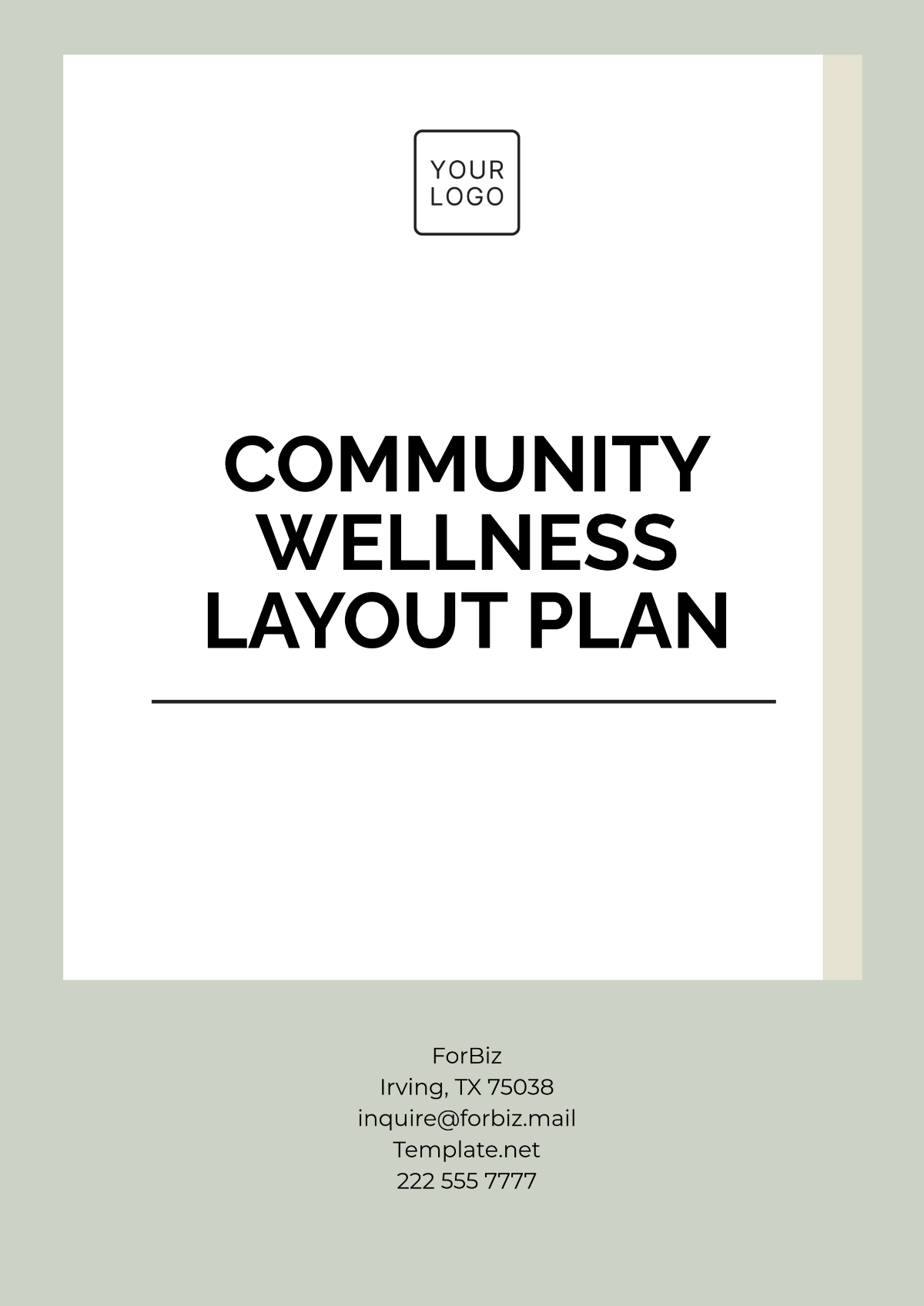 Community Wellness Layout Plan Template - Edit Online & Download