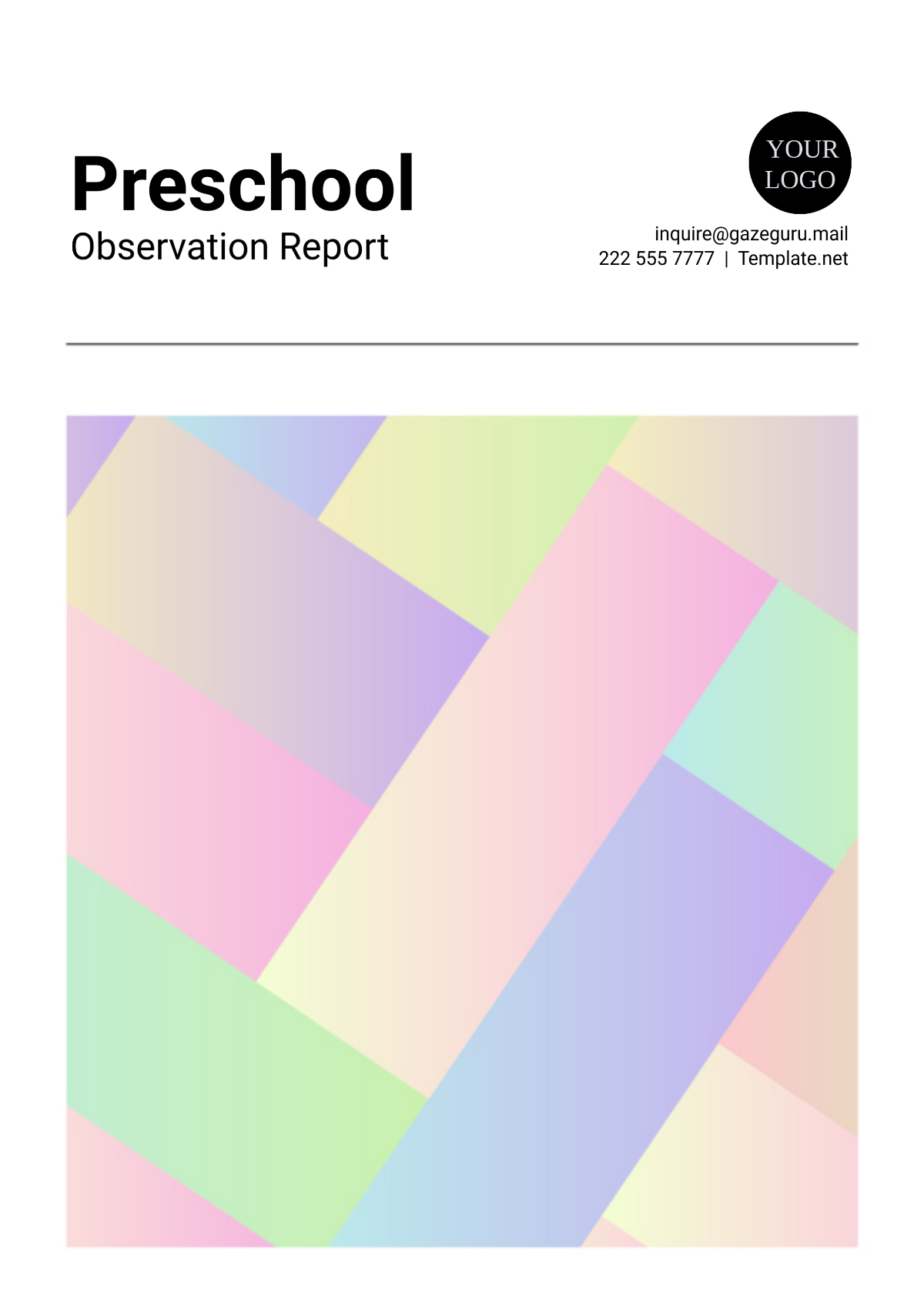 Preschool Observation Report Template - Edit Online & Download