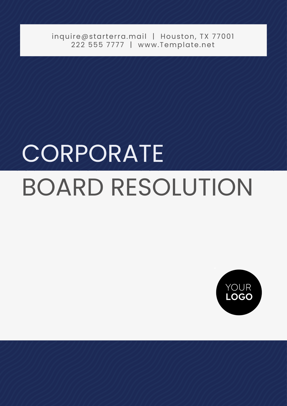 Corporate Board Resolution Template