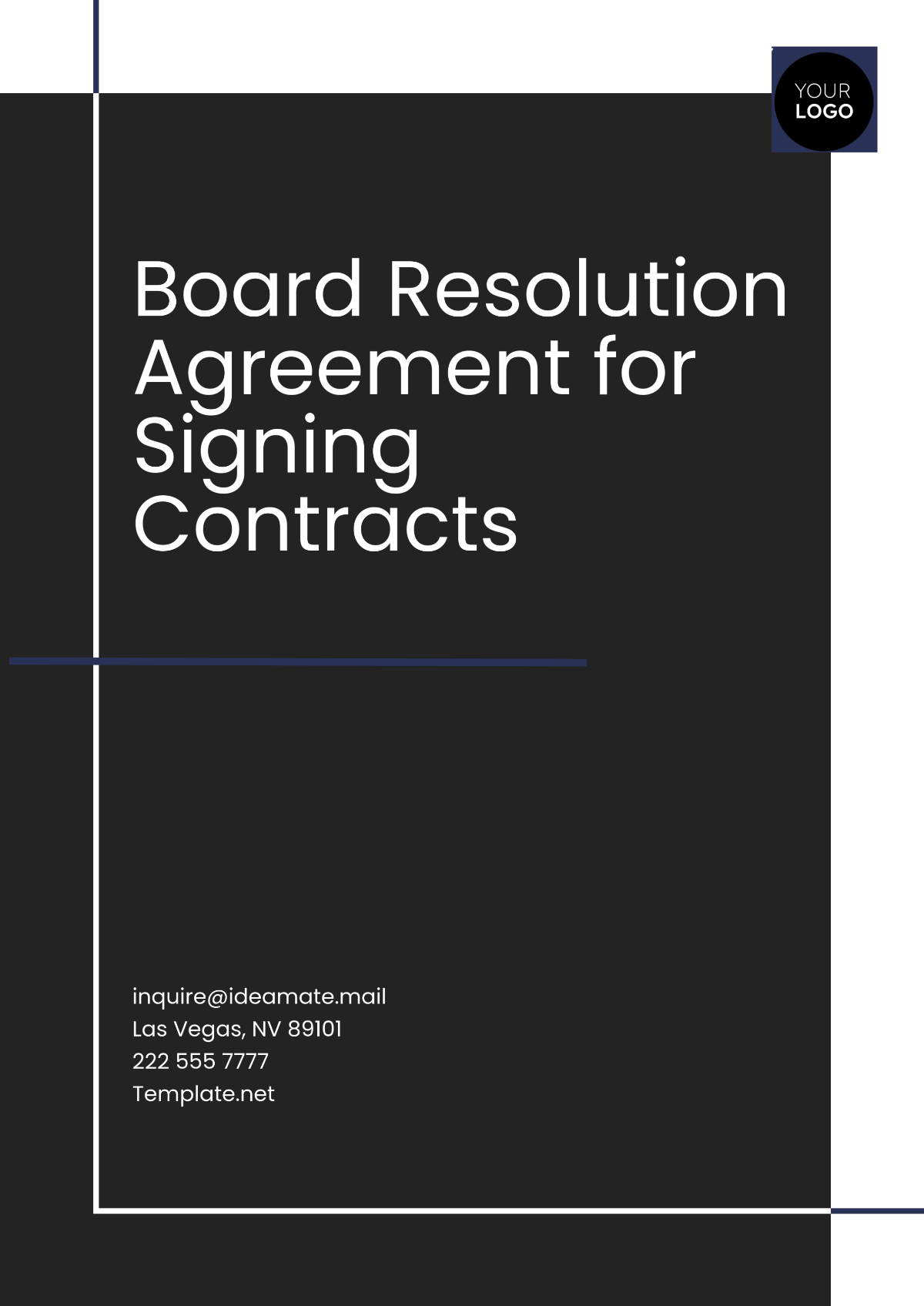 Board Resolution Agreement for Signing Contracts Template - Edit Online & Download