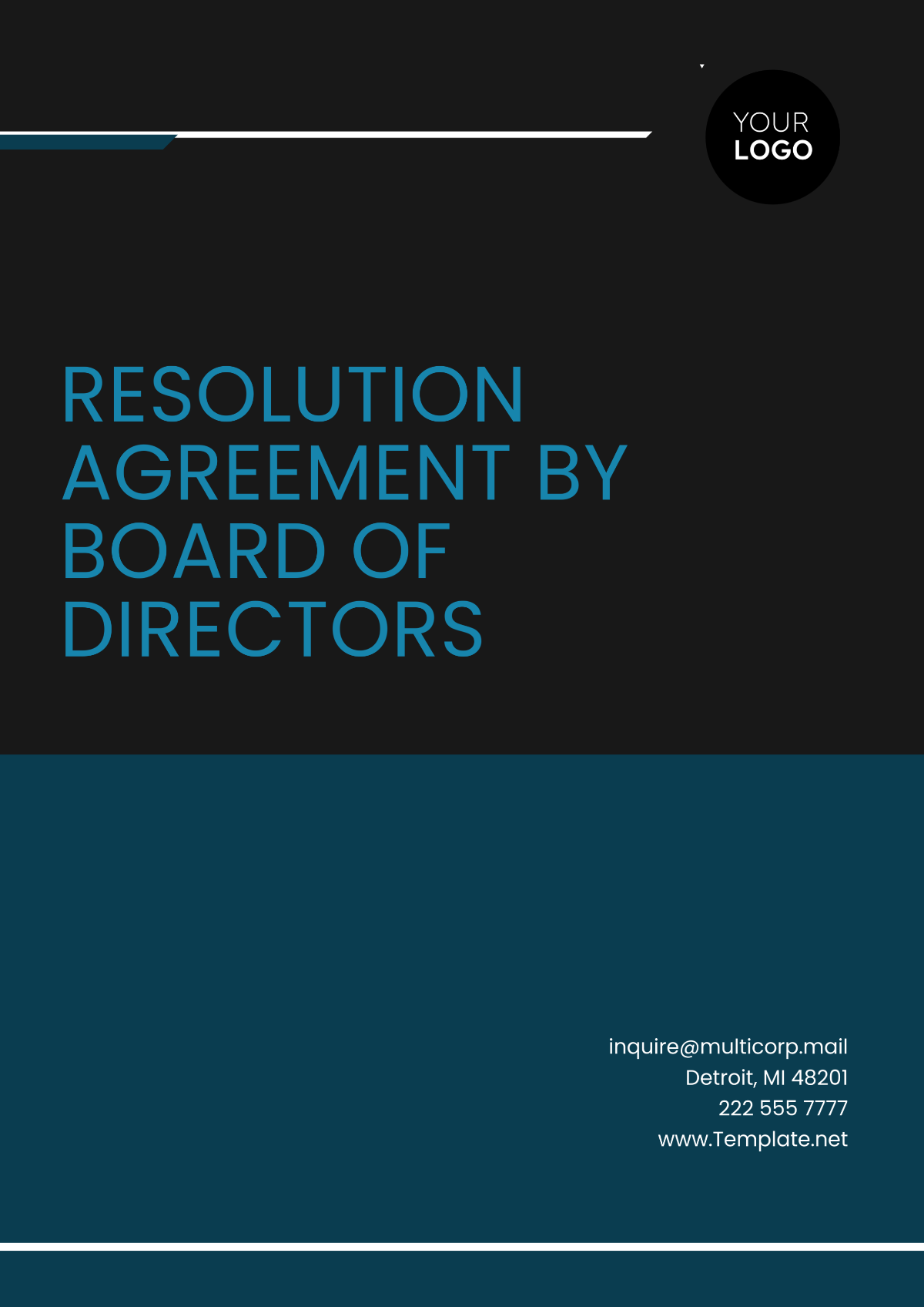 Sample Resolution Agreement by Board of Directors Template - Edit Online & Download