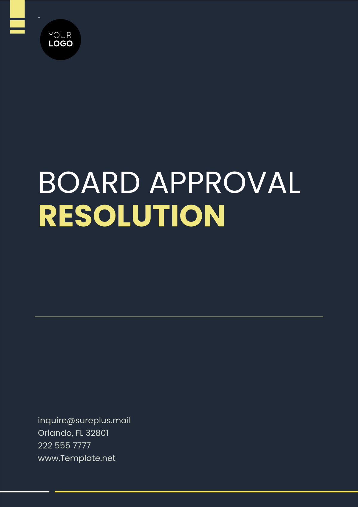 Board Approval Resolution Template