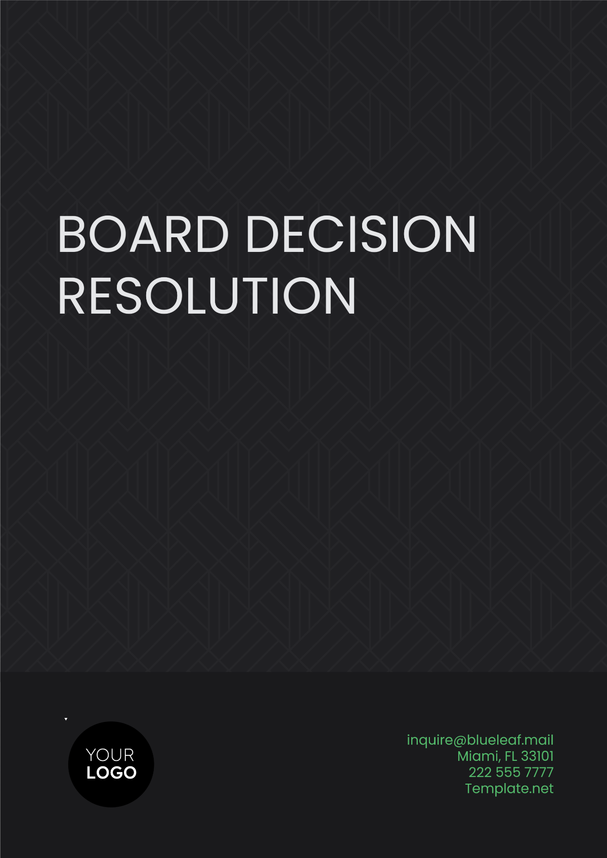 Board Decision Resolution Template