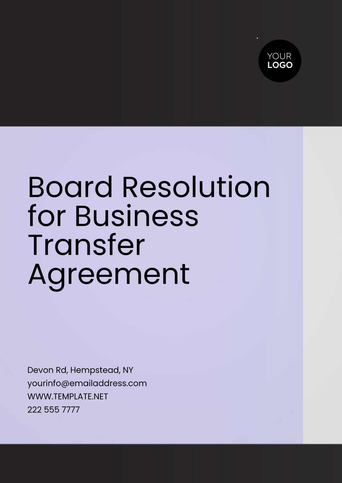 Board Resolution for Business Transfer Agreement Template - Edit Online & Download