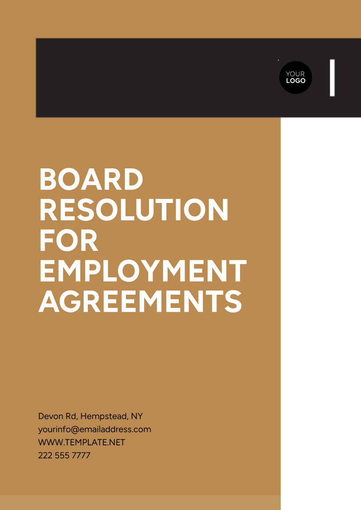 Board Resolution Template for Employment Agreements