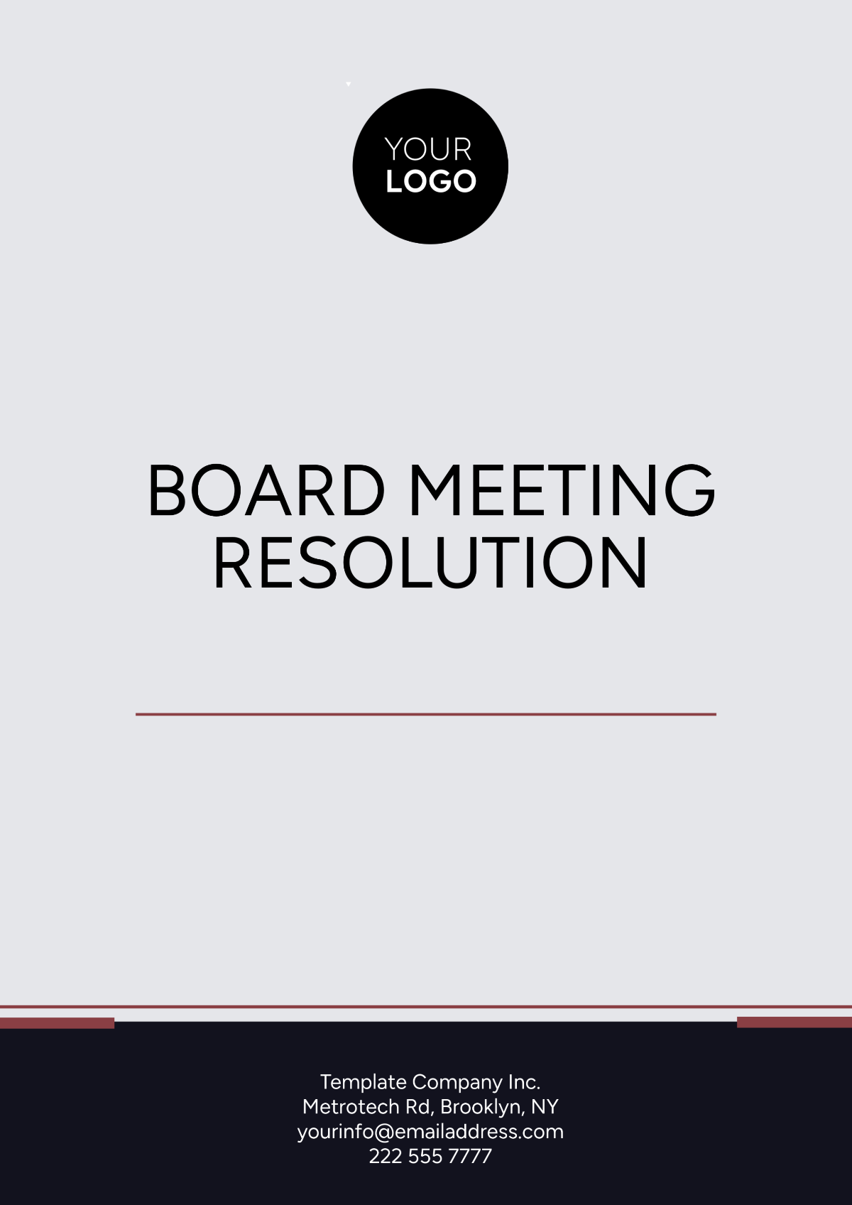 Board Meeting Resolution Template