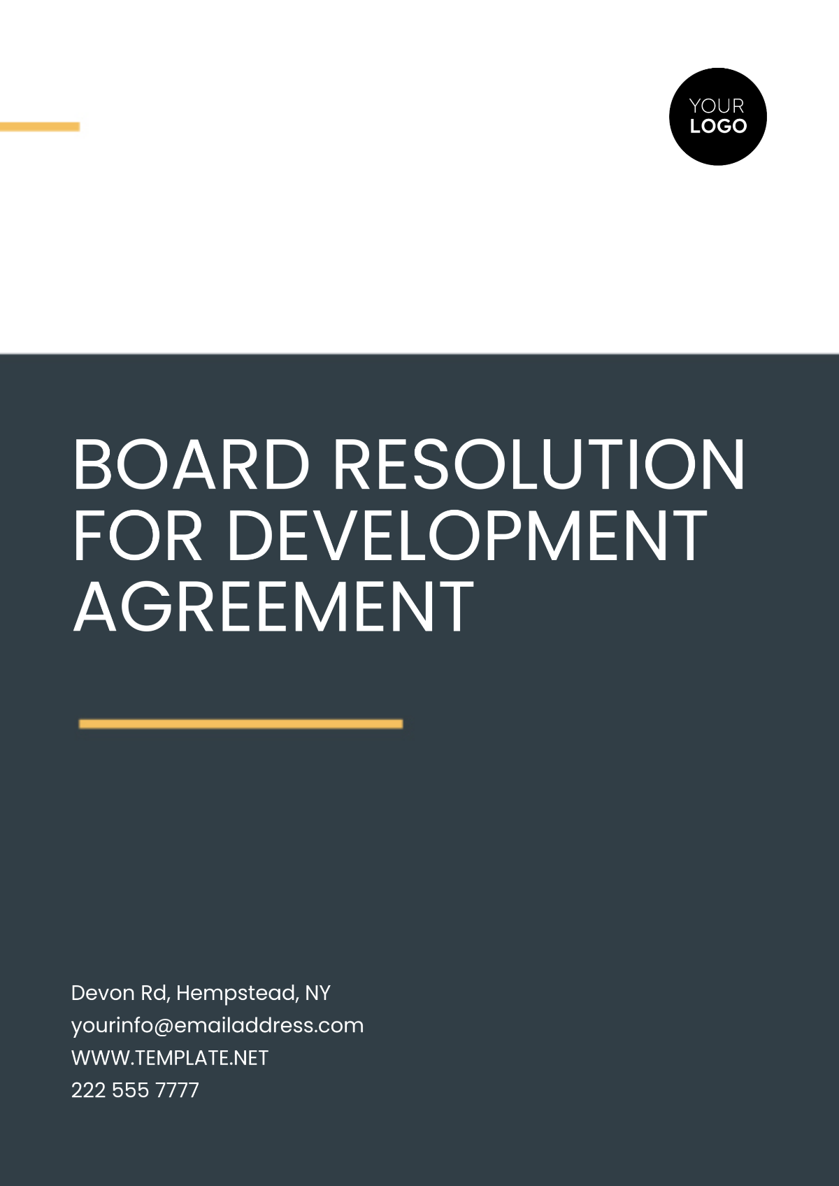 Board Resolution for Development Agreement Template - Edit Online & Download